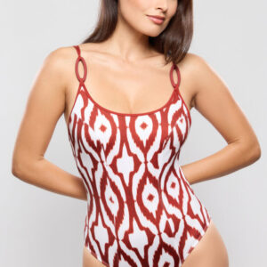 Maillot de bain 1 pièce décolleté arrondi Empreinte Nomade