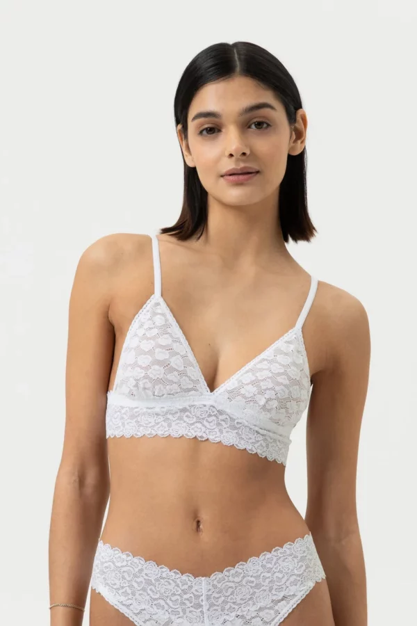 Soutien-gorge sans armatures coqué Mey Serie Savage Lace Blanc
