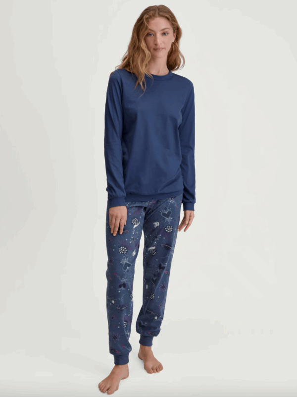 Pyjama avec bords élastiques Calida Mystic Nights en coloris Cobalt Blue