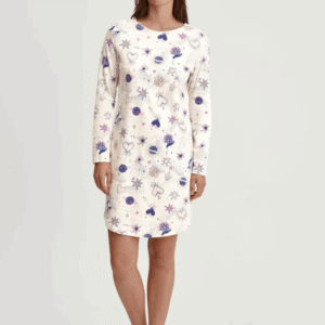 Chemise de nuit manches longues Calida Favourites Universe en coloris Charm Cream